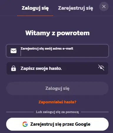 Konto — logowanie i rejestracja